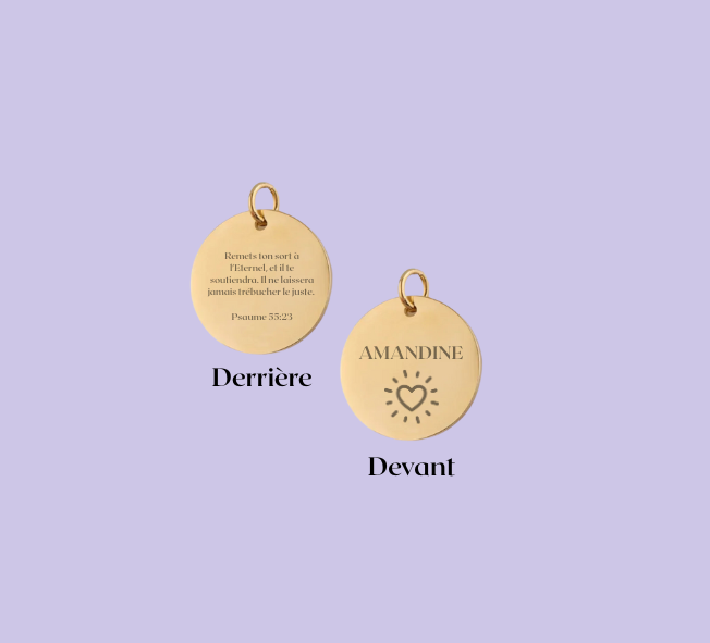 Pendentif personnalisée gravée, en acier inoxydable,