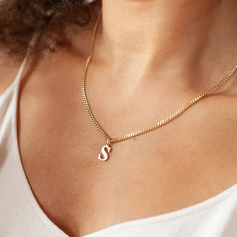 Breloque 26 lettres de l'alphabet initiales, bijoux en acier inoxydable