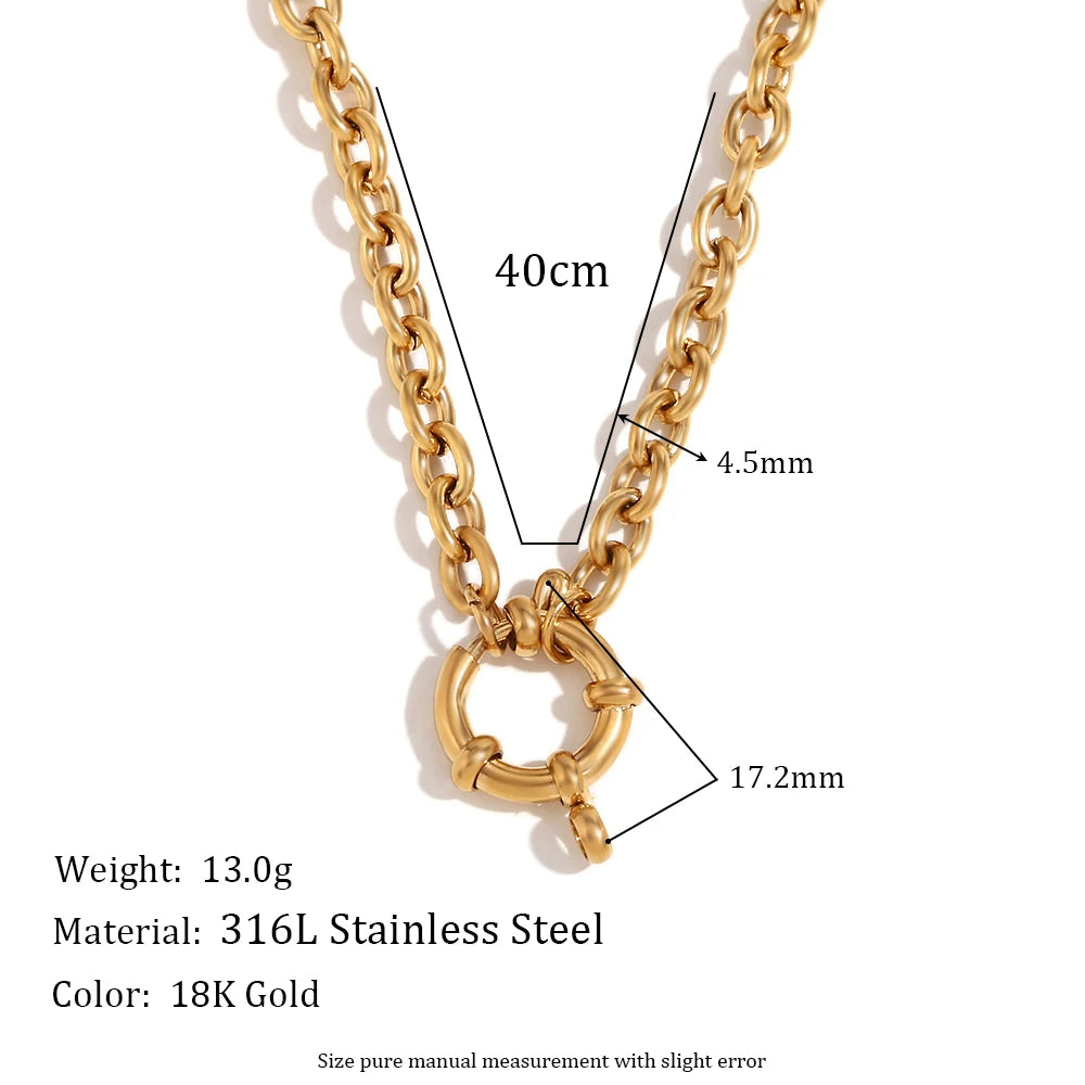 Collier chaîne de Câble plaqué or 18 carats, acier inoxydable