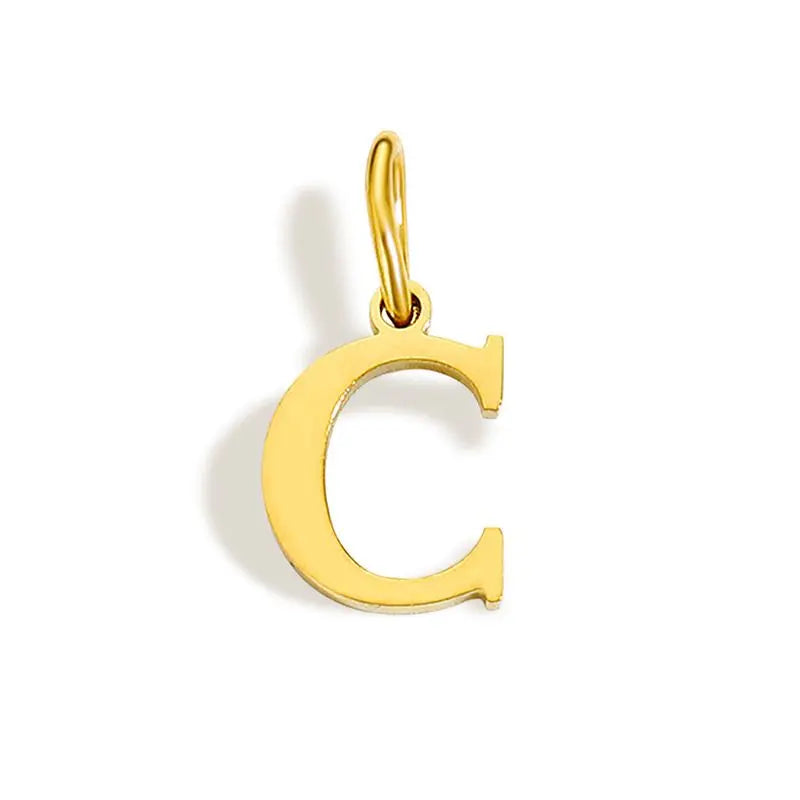 Breloque 26 lettres de l'alphabet initiales, bijoux en acier inoxydable