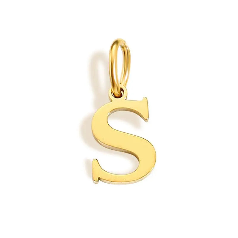 Breloque 26 lettres de l'alphabet initiales, bijoux en acier inoxydable