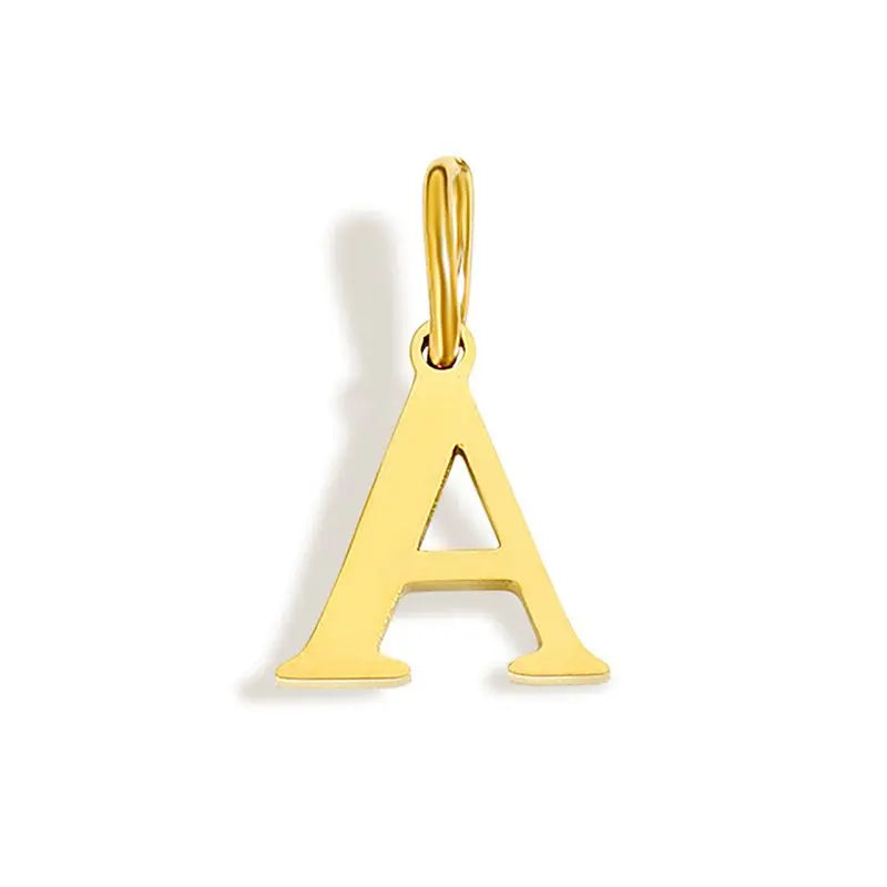 Breloque 26 lettres de l'alphabet initiales, bijoux en acier inoxydable