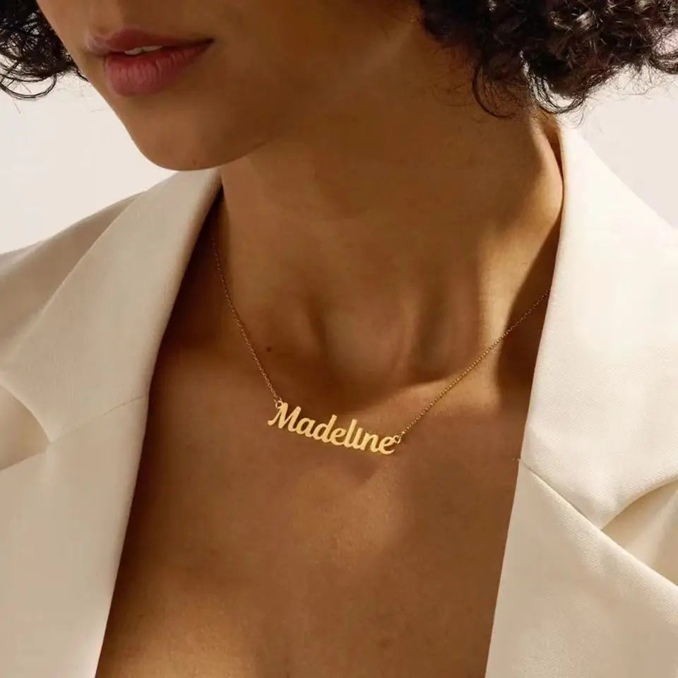 Collier Lettre Prénom Personnalisé Acier Inoxydable