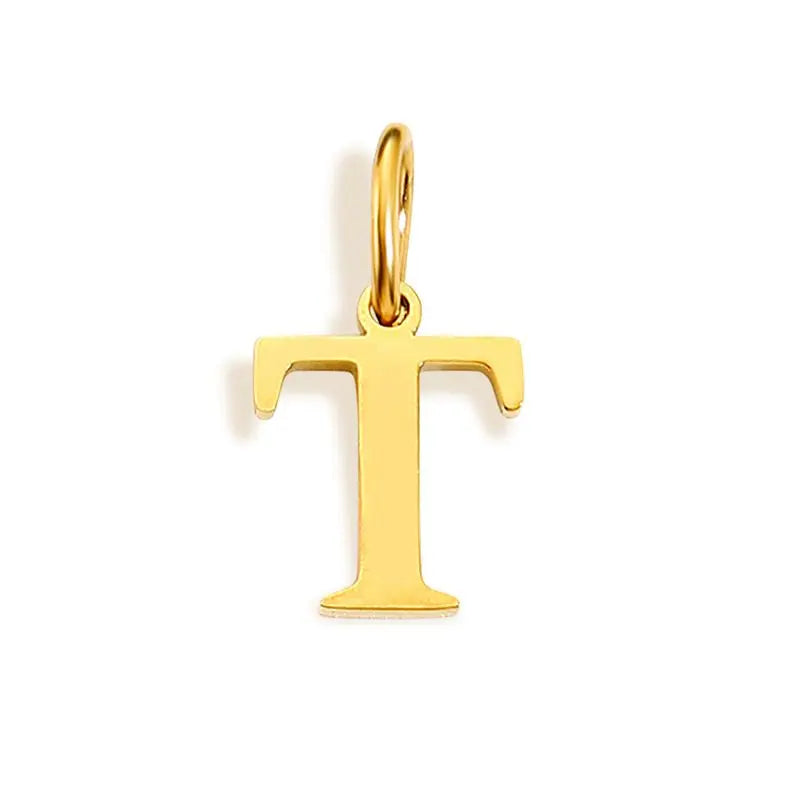 Breloque 26 lettres de l'alphabet initiales, bijoux en acier inoxydable