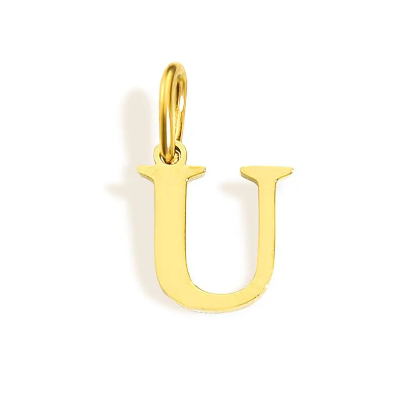 Breloque 26 lettres de l'alphabet initiales, bijoux en acier inoxydable