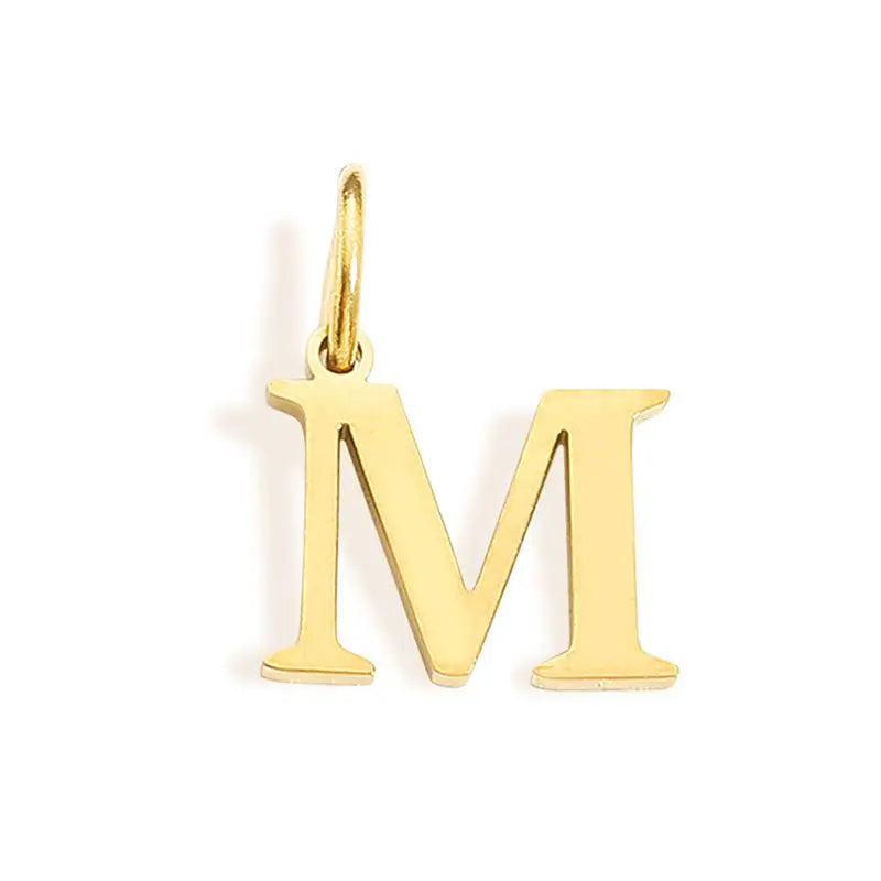 Breloque 26 lettres de l'alphabet initiales, bijoux en acier inoxydable