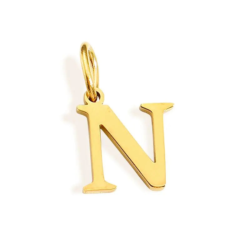 Breloque 26 lettres de l'alphabet initiales, bijoux en acier inoxydable