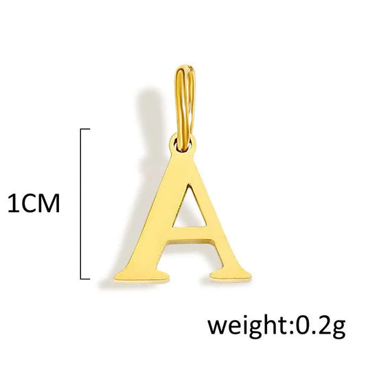 Breloque 26 lettres de l'alphabet initiales, bijoux en acier inoxydable